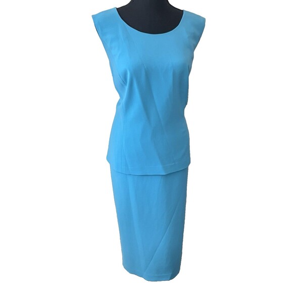 Champagne Italy 3-Piece Special Occasion Suit Blue Lace Fringe Rhinestone Jacket - Picture 2 of 7